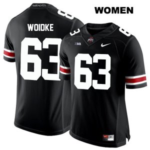 Women's NCAA Ohio State Buckeyes Kevin Woidke #63 College Stitched Authentic Nike White Number Black Football Jersey GJ20H27NZ